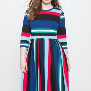 Eloquii striped heavy knit dress